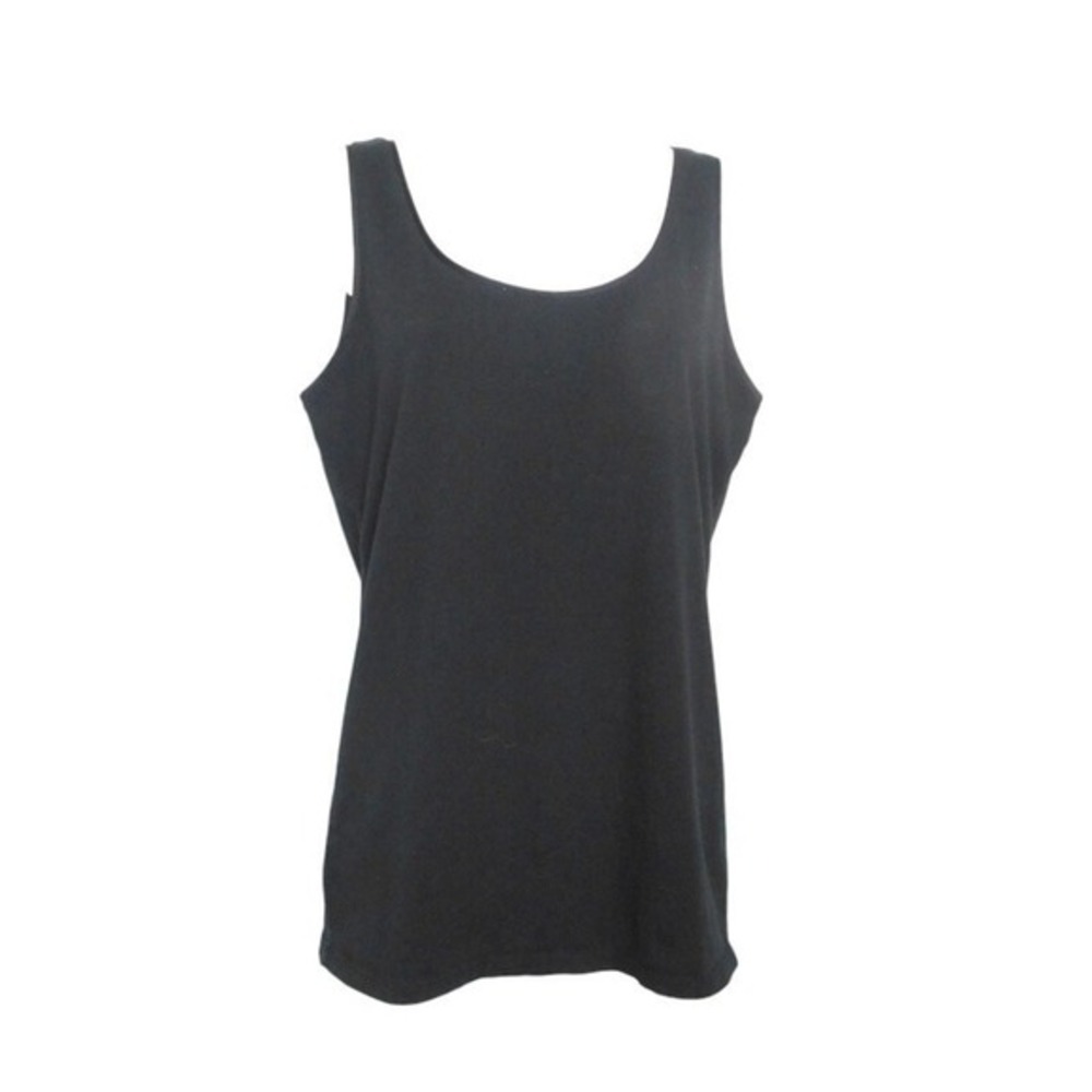 Ann Taylor Tank Top Womens M S Black Cotton Blend‎ Scoop Neck Basic Layering